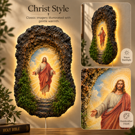 Sacred Grotto Christ Style illuminated devotional wall art
