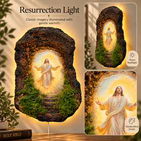 Sacred Grotto Resurrection Light illuminated devotional wall art