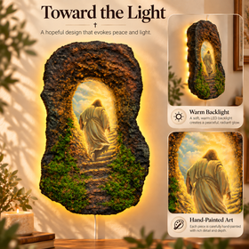 Sacred Grotto Toward the Light illuminated devotional wall art